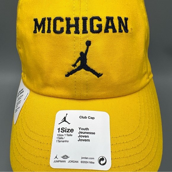 Jordan University Of Michigan Wolveriens On-Field Club Cap Adjustable Hat. Youth - Picture 2 of 14